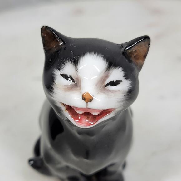 Royal Doulton Lucky Cat Miniature 2.5" Black Bone China Anthropomorphic England - Picture 8 of 16